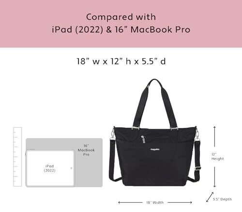 Baggallini womens Travel Avenue Tote, Charcoal, One Size US Size, Charcoal