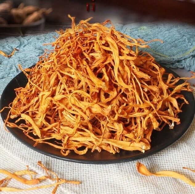Dry Chinese Golden Chongcao Grass Cordyceps militaris Cordyceps Flower Herb-