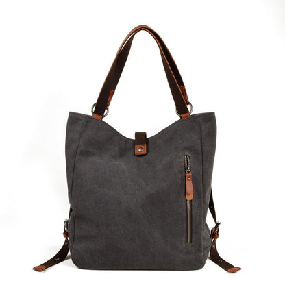 Vintage Convertible Canvas Tab-Over Tote Shoulder Purse Backpack Day bag Bucket