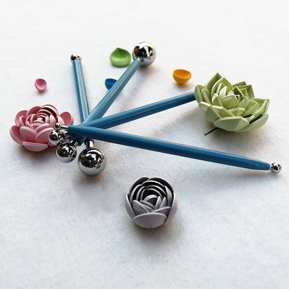 4Pcs/Set Quilling Paper Ball Impression Pen Plastic+Stainless DIY Handmade Tools