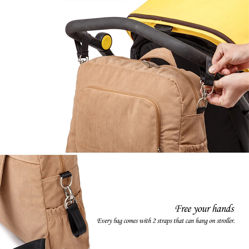 Corduroy Diaper Backpack Mom Nappy Changing Bag Baby Care Winter New Diaper Bags