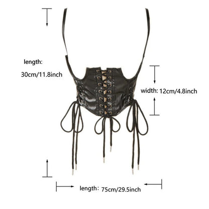 Women Belts PU Leather Slimming Body Lace-Up Corset Fashion Punk Wide Waist Band