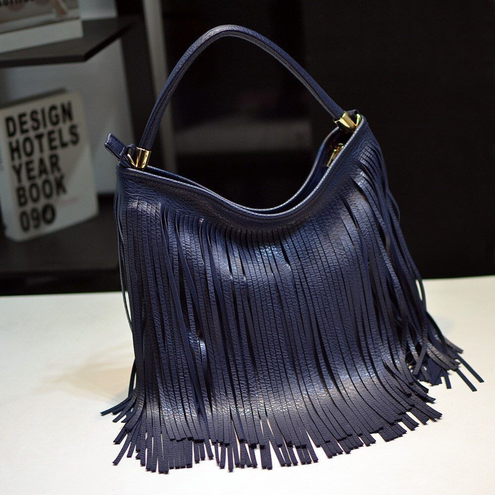 Large Vintage Soft Synthetic Leather Shoulder Crossbody Bag 33*6*29 CM Blue/Pink