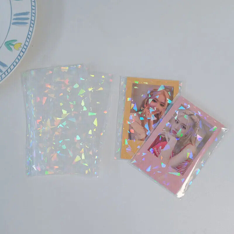 Jewelry Plastic Pouch 50Pcs Transparent Laser Fragment Retail Self-Adhesive Bags