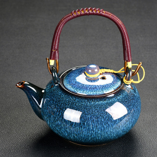 Large Capacity Teapot Ceramic Pot with Beam Pot Tea Set Flower Tea Making Teapot