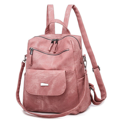 Women's PU Leather Backpack Travel Anti-theft Shoulder Bag Purse Satchel Handbag