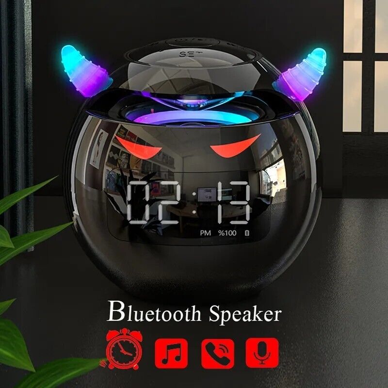 2023 Reloj Despertador Altavoz Bluetooth inalámbrico LED Digital USB recargable