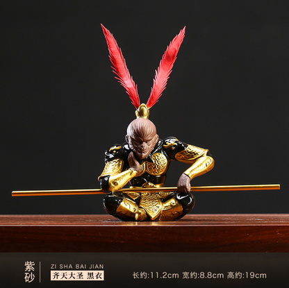 Monkey king statue creative home table decoration on sales yixing zisha tea pet