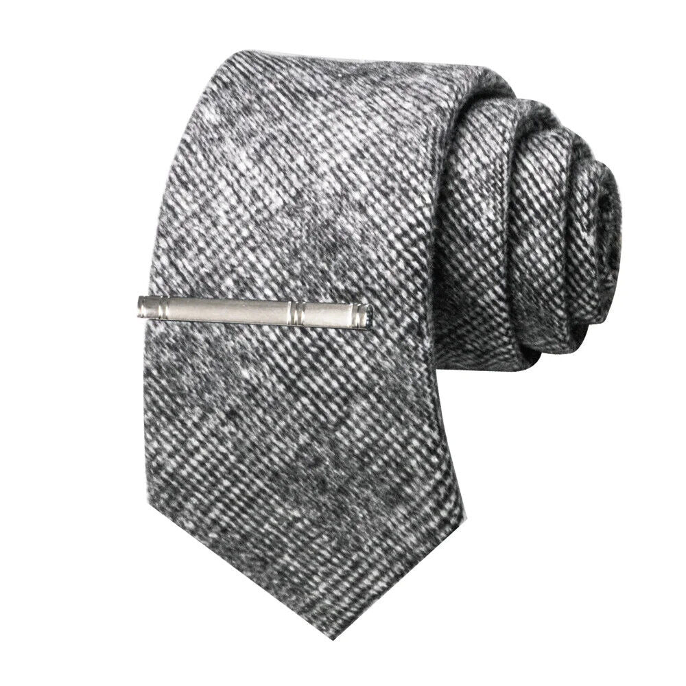Men Necktie Set 3Pcs Clips Handkerchief Wool Gift Ties Suits Wedding Accessories