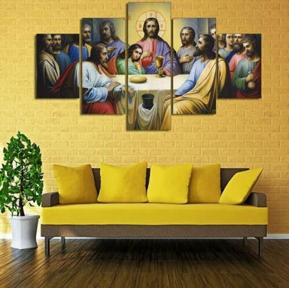 5Pcs Wall Art Canvas Painting Picture Home Decor Modern Abstract The Last Suppe