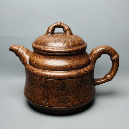 Chinese Yixing Purple Clay Teapot Zisha Ceramic Bamboo Teaware Collection Rare