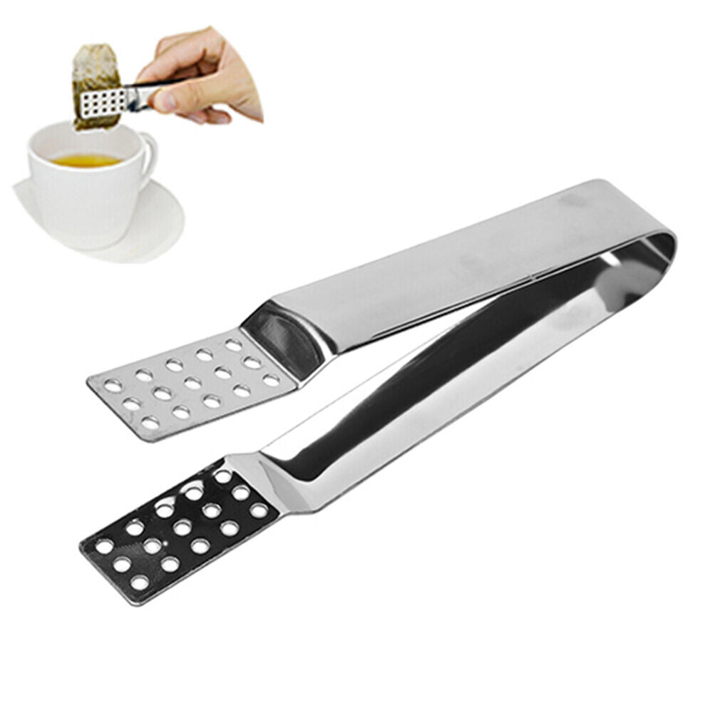Tea strainer stainless steel teabag squeezer tea bag tongs ice cube min-ca