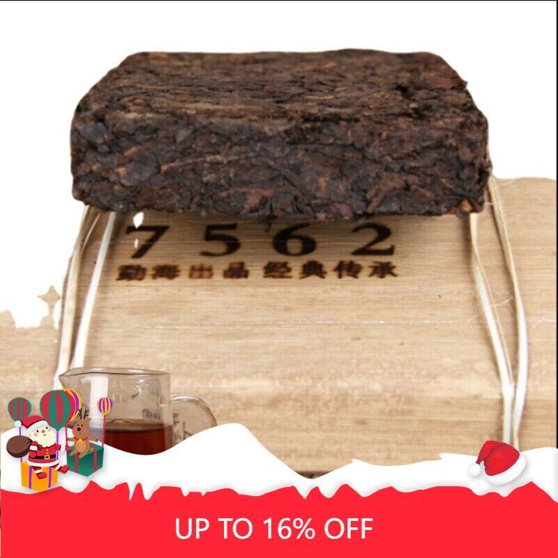 Yunnan Menghai Old Tree Shu Puerh Made By Puer Material 7562 Tea Brick 250g