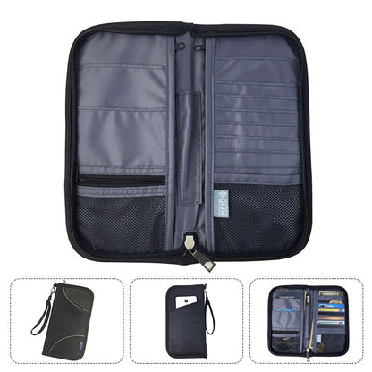 RFID Blocking Passport Organiser Travel Card Storage Bag Phone Pouch Antitheft
