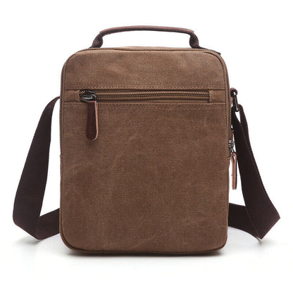 Retro Canvas Men's Diagonal Bag, Portable Casual Multifunctional Shoulder Bag