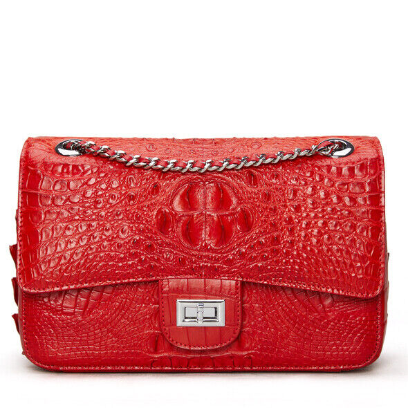 Handcrafted NileCrocodile Skin Leather Lady's Party/Cocktail Bags Crossbody Bag