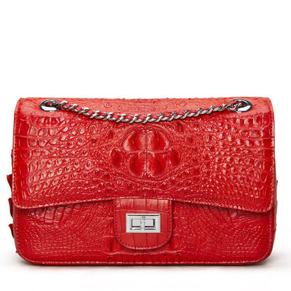 Handcrafted NileCrocodile Skin Leather Lady's Party/Cocktail Bags Crossbody Bag