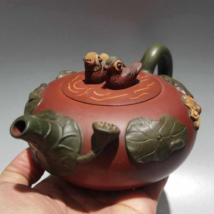 Chinese Yixing Purple Clay Teapot Tea Set Pot Zisha Ceramic Cute Decor Figurine