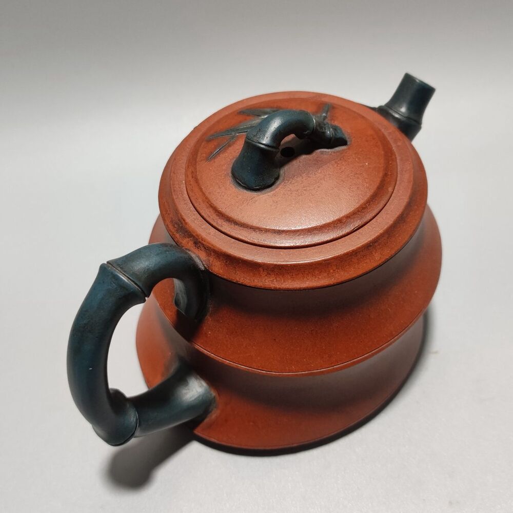 Vintage Chinese Yixing Purple Clay Teapot Zisha Ceremony Ceramic Bamboo Teaware