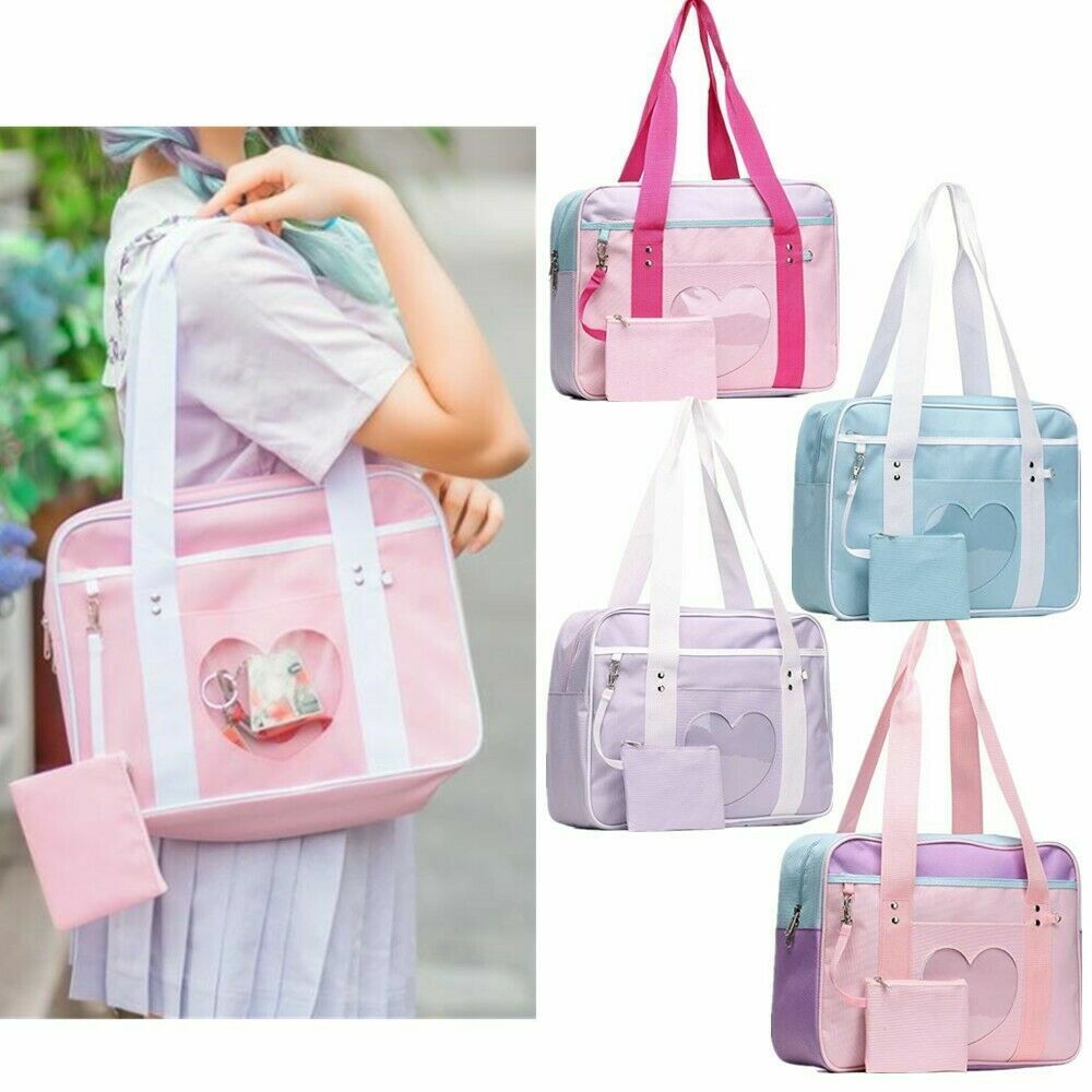 Women Girl Lolita Handbag Japanese High School JK Uniform Shoulder Bag Travel #