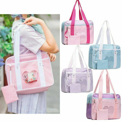Women Girl Lolita Handbag Japanese High School JK Uniform Shoulder Bag Travel #