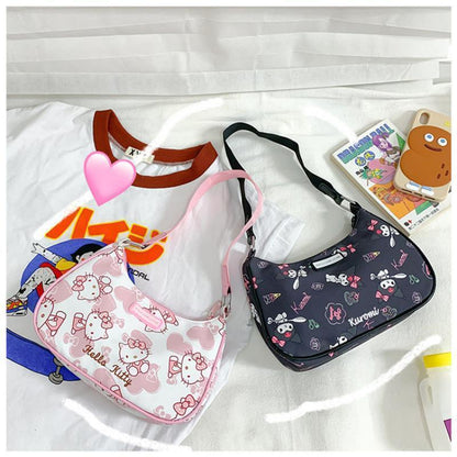 Cute Hello Kitty Mymelody Kuromi Underarm Bag Handbag Shoulder Bag Tote Girls