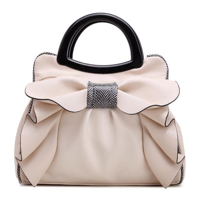 Bowknot Handbags Synthetic Leather Shoulder Messenger Bag Sweet Totes 34*15*26CM
