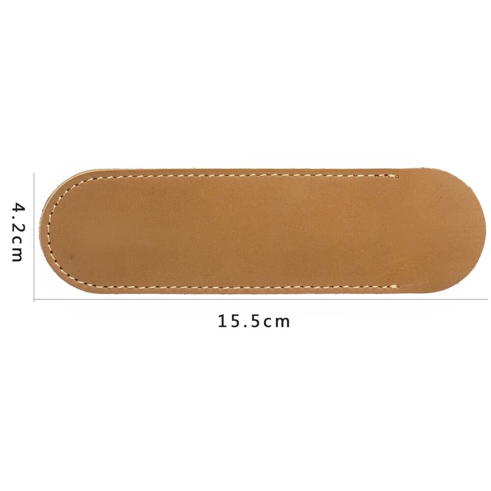 Handmade Cowhide Leather Bsuiness Single Pen Bag Vintage Pencil Case