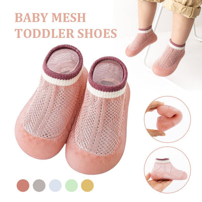Baby Infant Mesh Toddler Breathable Knit Socks Slipper Rubber Sole Floor Shoes