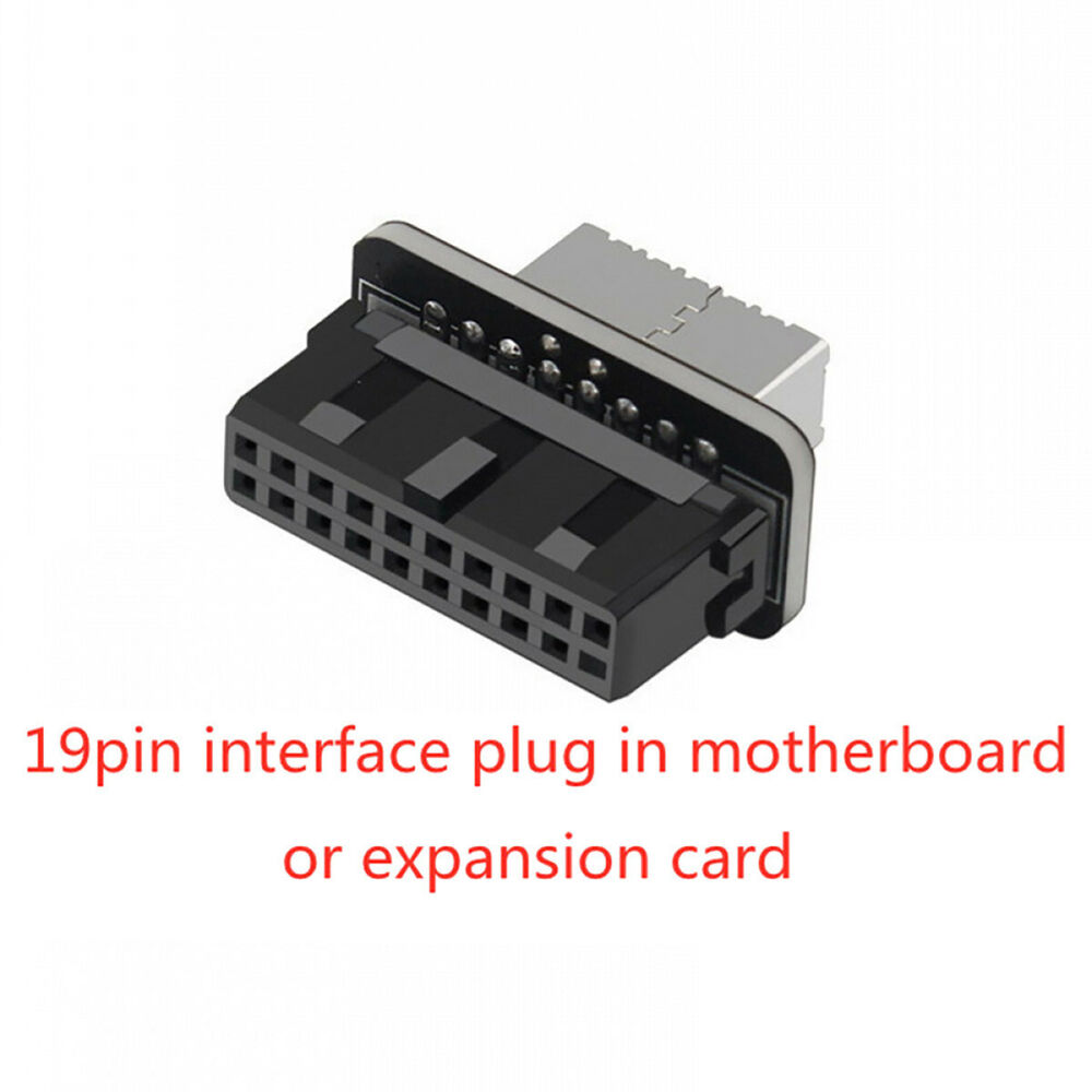 USB 3.0 19Pin/20Pin to Motherboard Connector TYPE-E Front Panel 90Degree Adapter