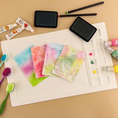 Water Media Mats Silicone Non-Stick Craft Painting Ink Blending Pads 43.8x27.3cm
