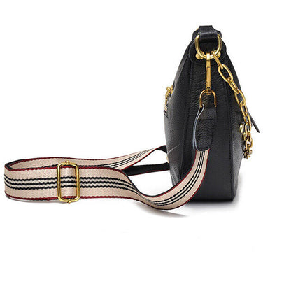 Women's Real Leather Sling Shoulder Bags, Fashion Chain Underarm Bag Crossbody