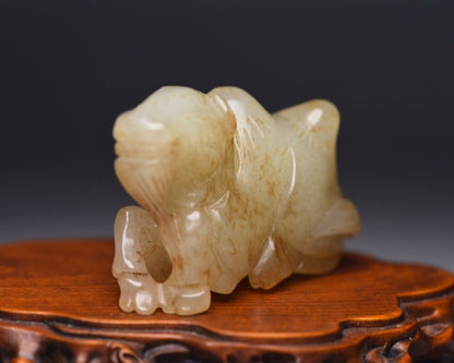 Chinese Old Natural Jade Hand Carved Hetian Jade Camel Figurine Statue Nice Art