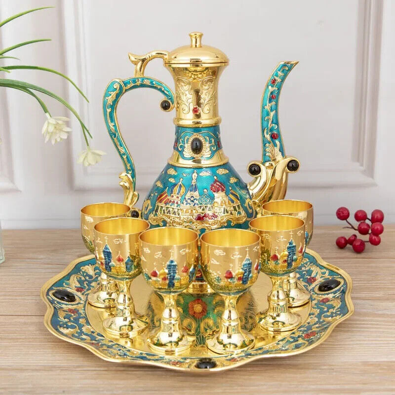 European Bar Sets Metal Retro Style Wine Glass Wine Bottle Tray Wine Dispenser