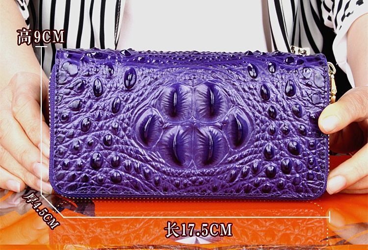 Genuine Leather Wallet Print Luxury Women Purse Cotton 17.5x4.5x9 Cm Traveling