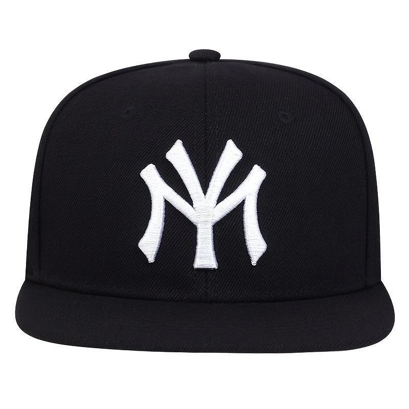 Men Snapback Hat Trucker Style Flat Brim Baseball Cap Solid Plain Hats Ny La
