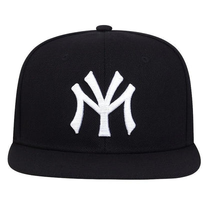 Men Snapback Hat Trucker Style Flat Brim Baseball Cap Solid Plain Hats Ny La