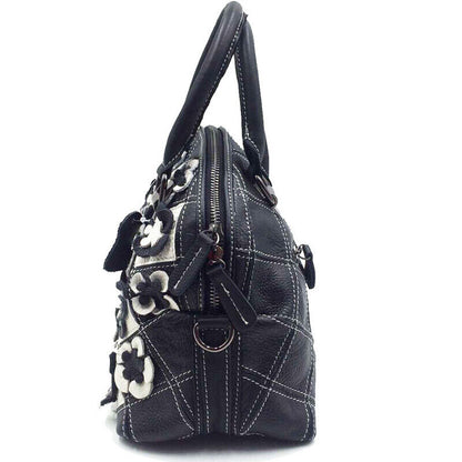 Designer Cow Leather Colorful Floral Patchwork Handbag Women's Tote Shoulder Bag
