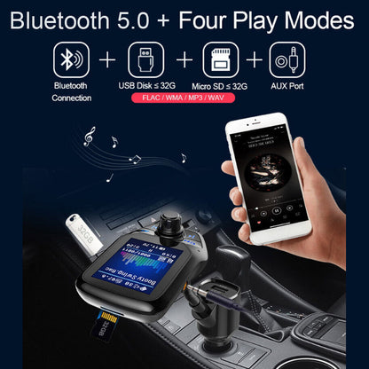 Wireless Car Bluetooth FM Transmitter Dual USB Charger Hands-Free Call 1.8 inch