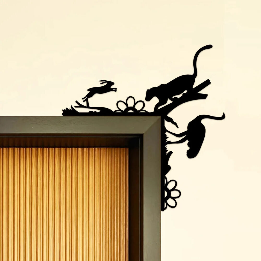 1pc Metal Creative Animal Decorative Wall Stickers Door Corner Decoration