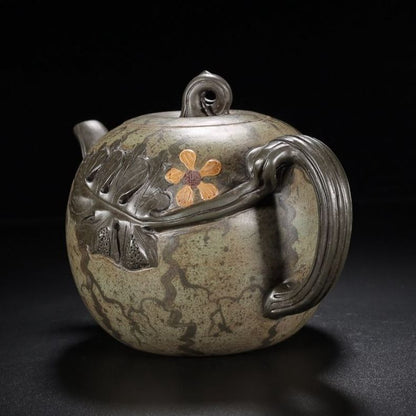 Vintage Chinese Yixing Purple Clay Teapot Zisha Ceremony Watermelon Teaware Rare