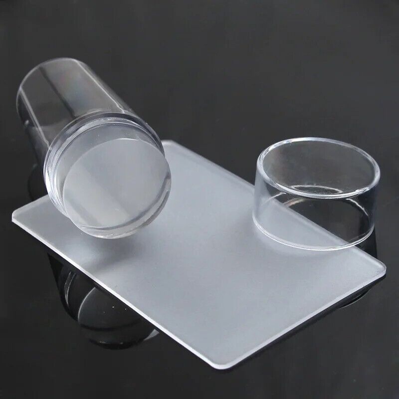 Nail Art Tools Stamper 2Pcs Big Square Transparent Scraper Image Plates Stamping