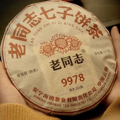 357g 2023 Year 9978 Haiwan Ripe Pu'er Tea Old Comrade Shu Puer Tea
