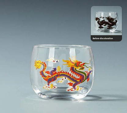 95ml Exquisite Glass Change Color Kung Fu Tea Cup Household Hand-drawn Guest Cup
