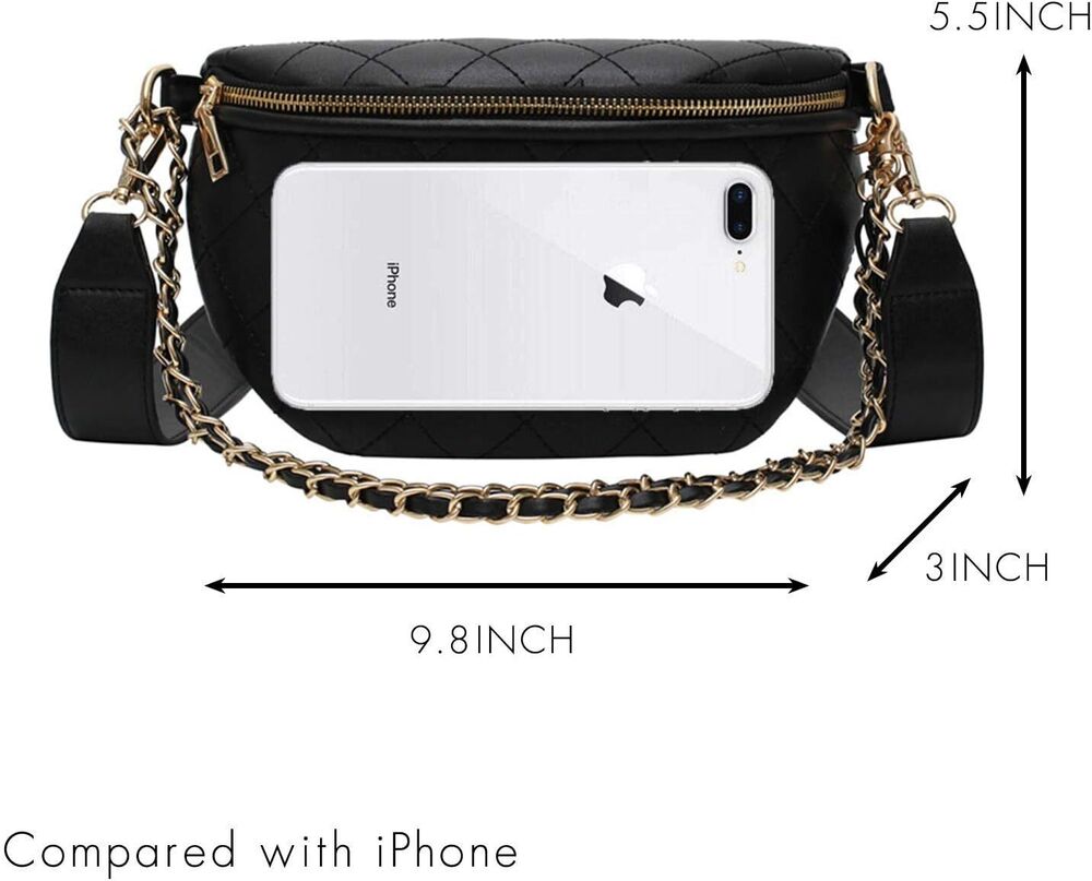 Dboar Fanny Packs Crossbody Shoulder Bag Women's Chest Vegan Black-m
