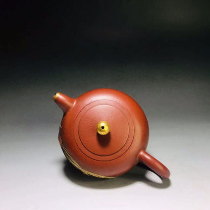 vintage chinese yixing purple clay teapot zisha ceremony carving Collectible art