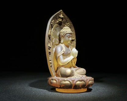 5.5"indian buddha statue for home zen antique glass bodhisattva praying Maitreya