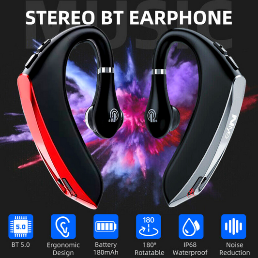 Bluetooth 5.0 Earpiece Wireless Headset Noise Cancelling Earbuds Driving Trucker