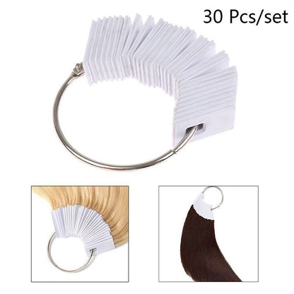 Hair Color Rings 30Pcs Charts Salon Hairdresser Testing Dyeing Practice Swatches