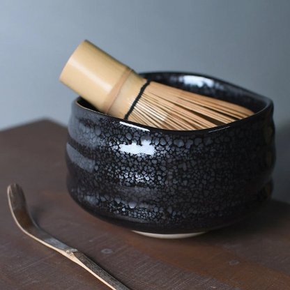 Jianzhan Ceramic Matcha Set with Bamboo Whisk and Holder Personalization Matcha